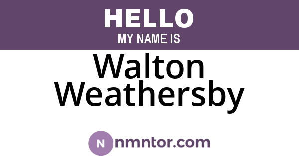 Walton Weathersby