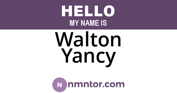 Walton Yancy