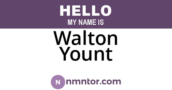 Walton Yount