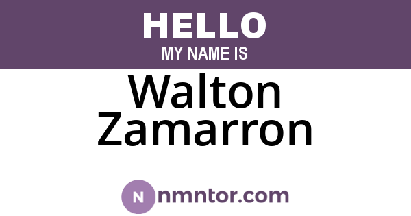 Walton Zamarron