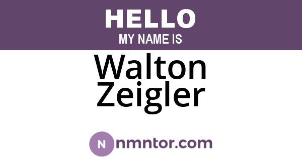 Walton Zeigler