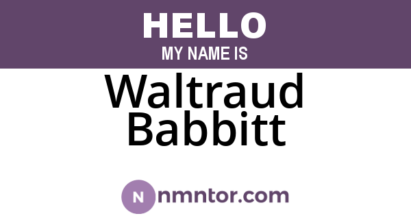 Waltraud Babbitt