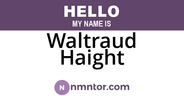 Waltraud Haight