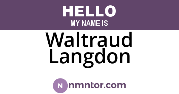 Waltraud Langdon