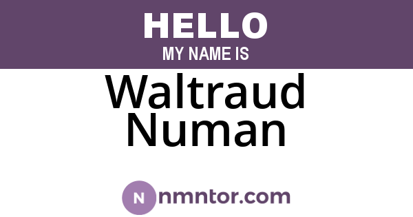 Waltraud Numan