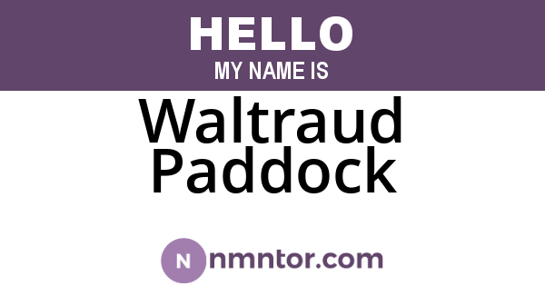 Waltraud Paddock