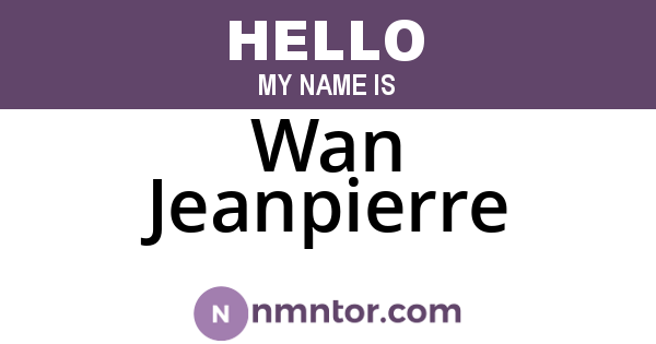 Wan Jeanpierre