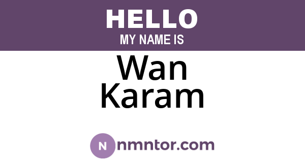 Wan Karam