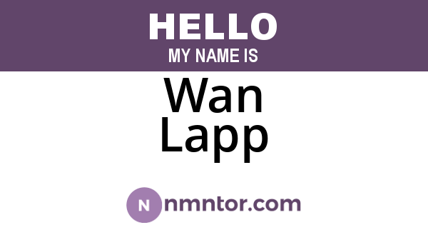 Wan Lapp