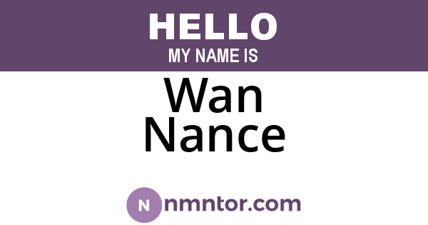 Wan Nance