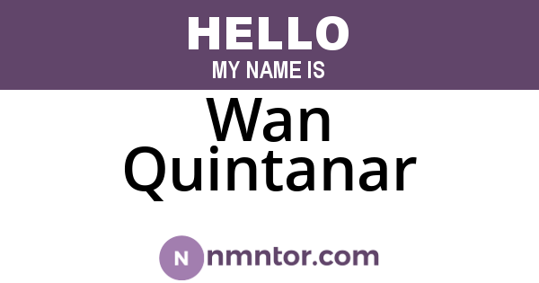 Wan Quintanar