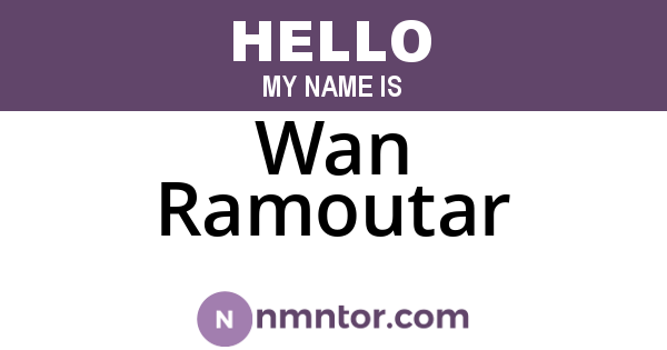 Wan Ramoutar