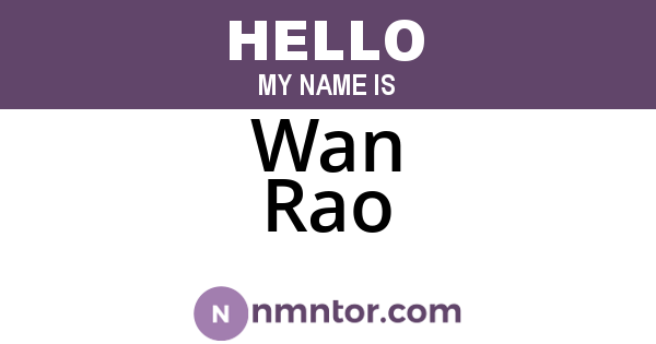 Wan Rao
