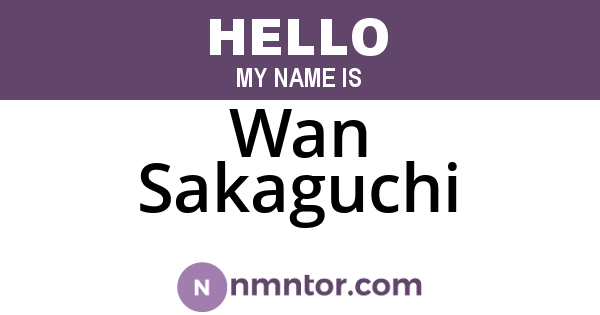 Wan Sakaguchi