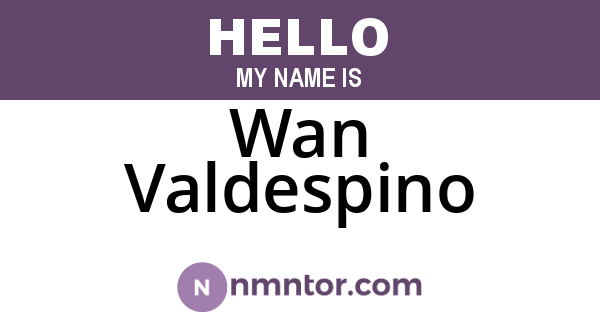 Wan Valdespino