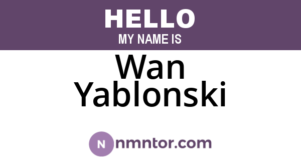 Wan Yablonski
