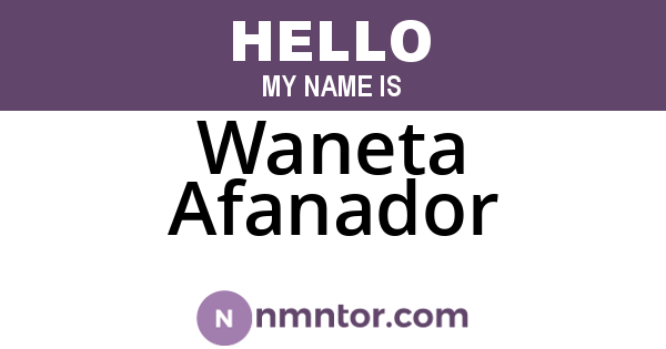Waneta Afanador