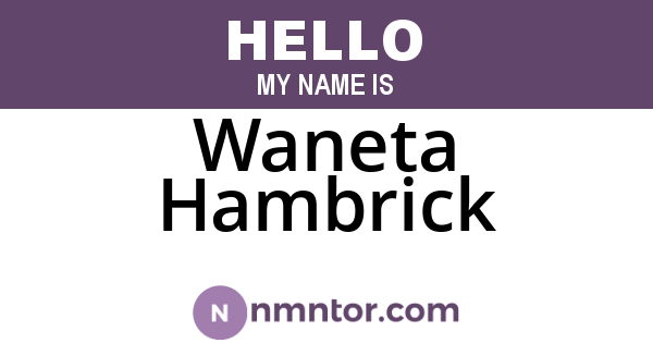 Waneta Hambrick