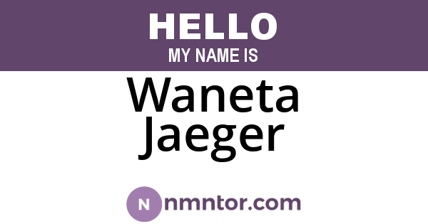 Waneta Jaeger