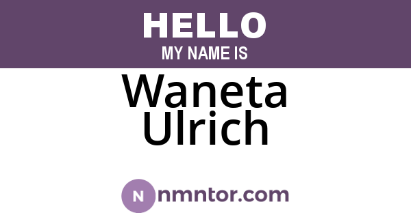 Waneta Ulrich