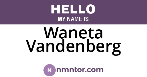Waneta Vandenberg