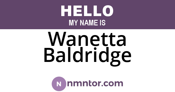 Wanetta Baldridge
