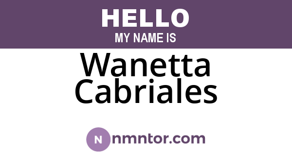 Wanetta Cabriales