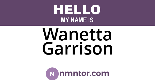 Wanetta Garrison