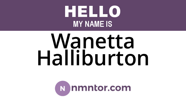 Wanetta Halliburton