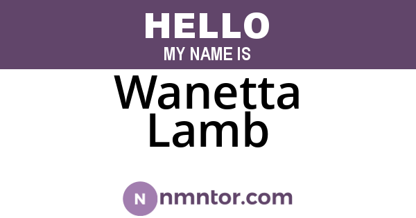 Wanetta Lamb
