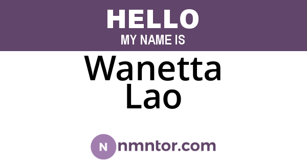 Wanetta Lao