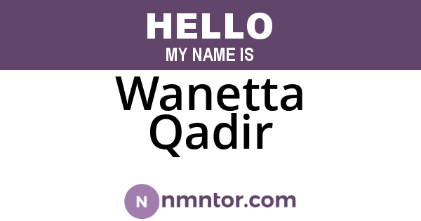 Wanetta Qadir