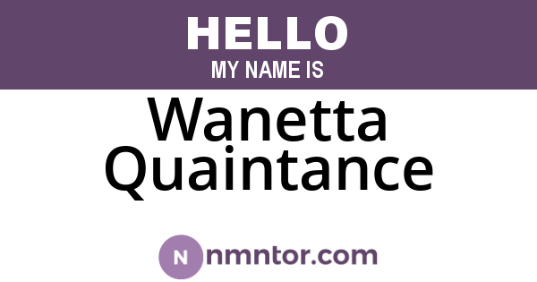 Wanetta Quaintance
