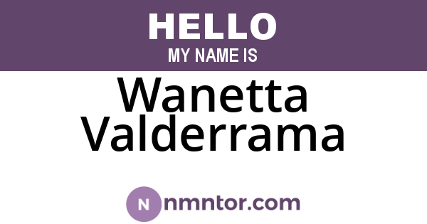 Wanetta Valderrama