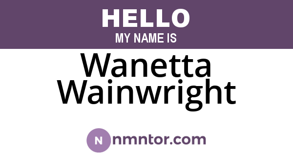 Wanetta Wainwright