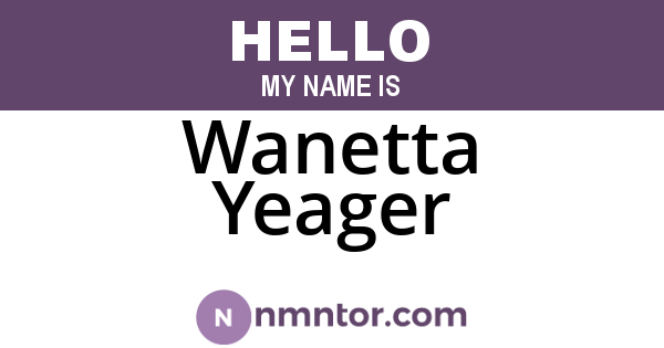 Wanetta Yeager