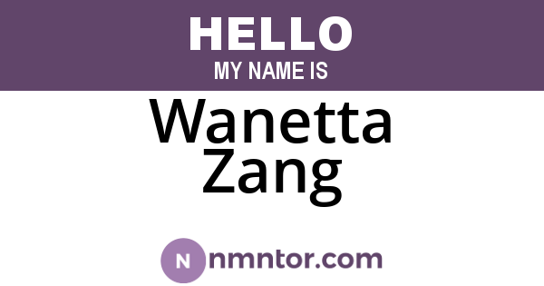 Wanetta Zang