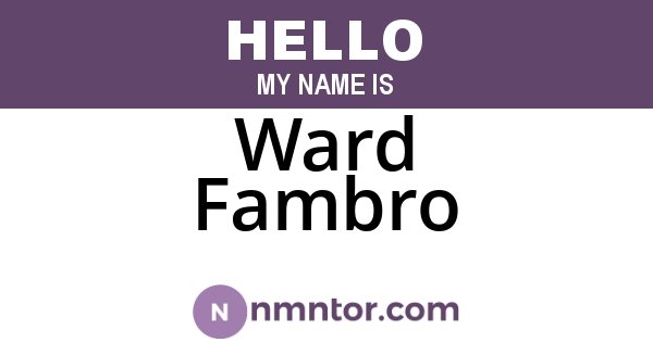 Ward Fambro