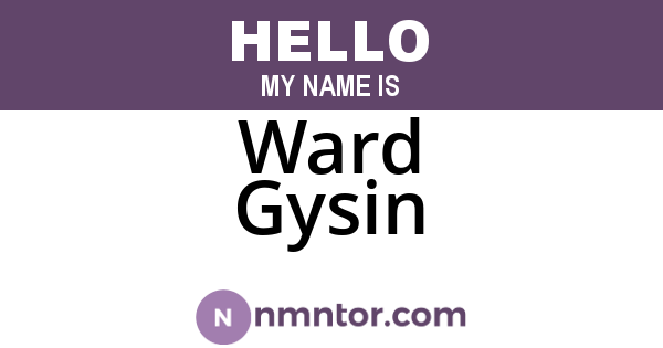 Ward Gysin