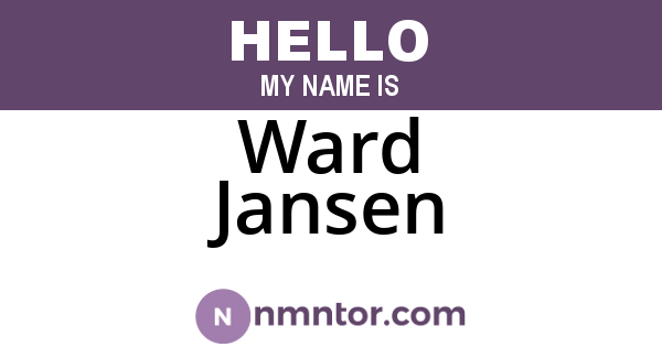 Ward Jansen