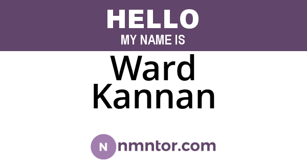 Ward Kannan