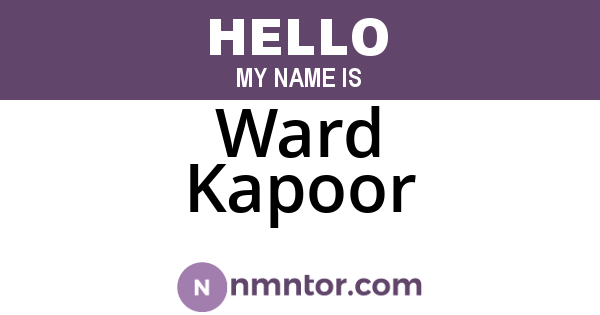 Ward Kapoor