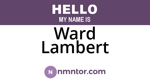Ward Lambert