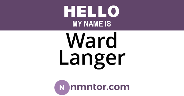 Ward Langer