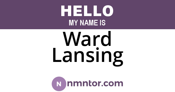Ward Lansing