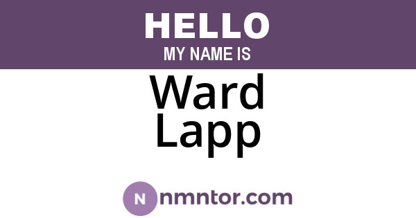Ward Lapp