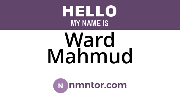 Ward Mahmud