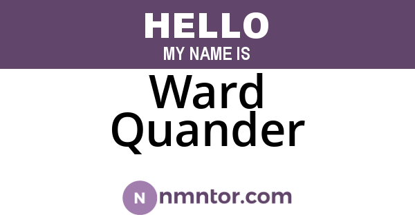 Ward Quander