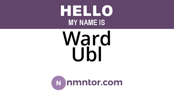 Ward Ubl