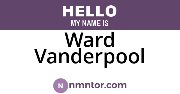 Ward Vanderpool